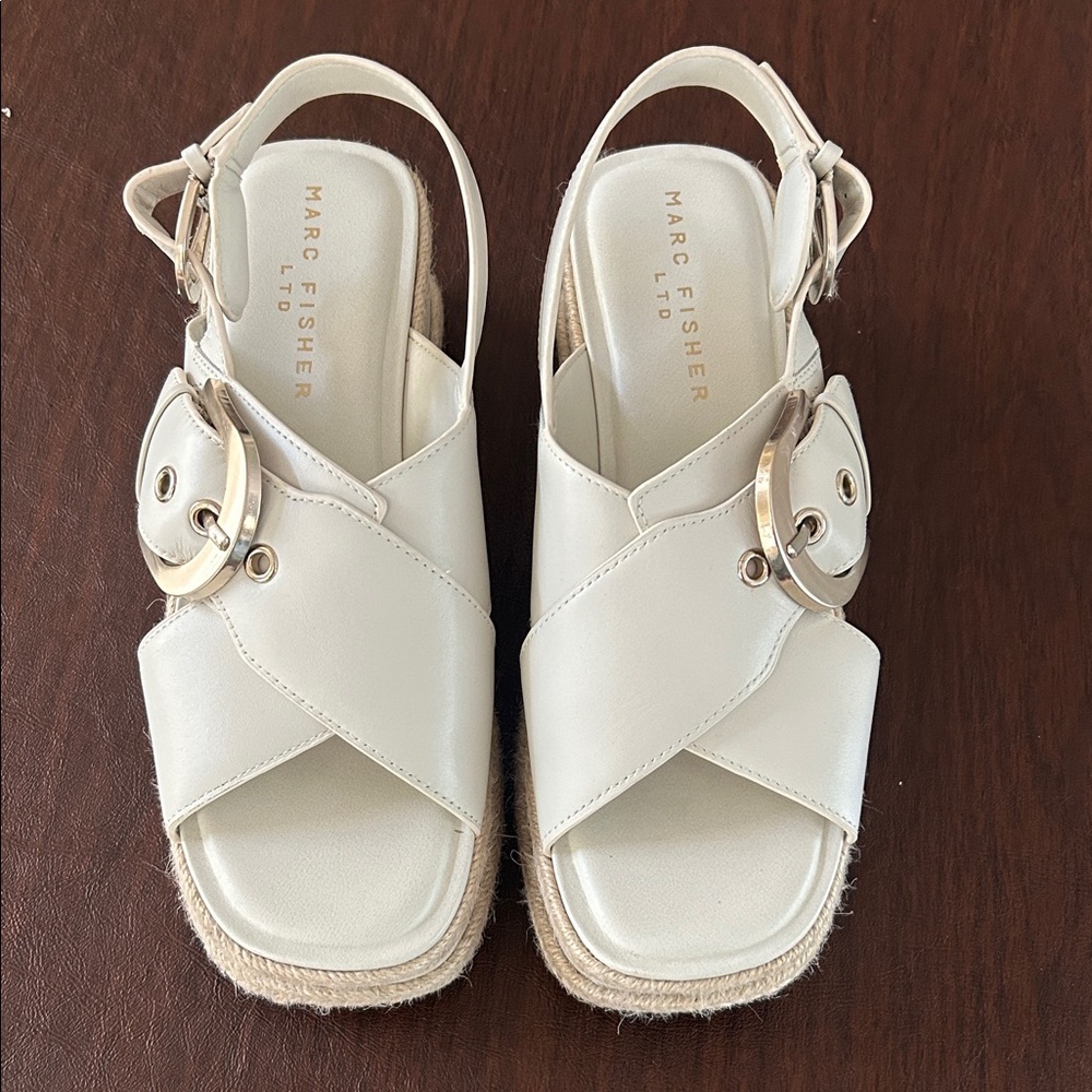 Marc Fisher Women's White Espadrille Sandals